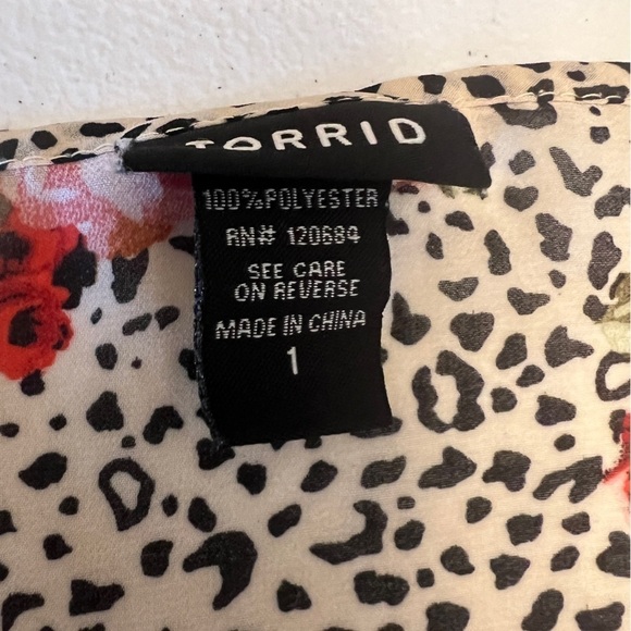 Torrid Tank Top Women's Size 1X Plus Size Floral Animal Print Tulip Back - Picture 8 of 10
